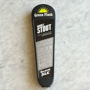 Green Flash Double Stout Black Ale Beer Tap Handle 8.5”